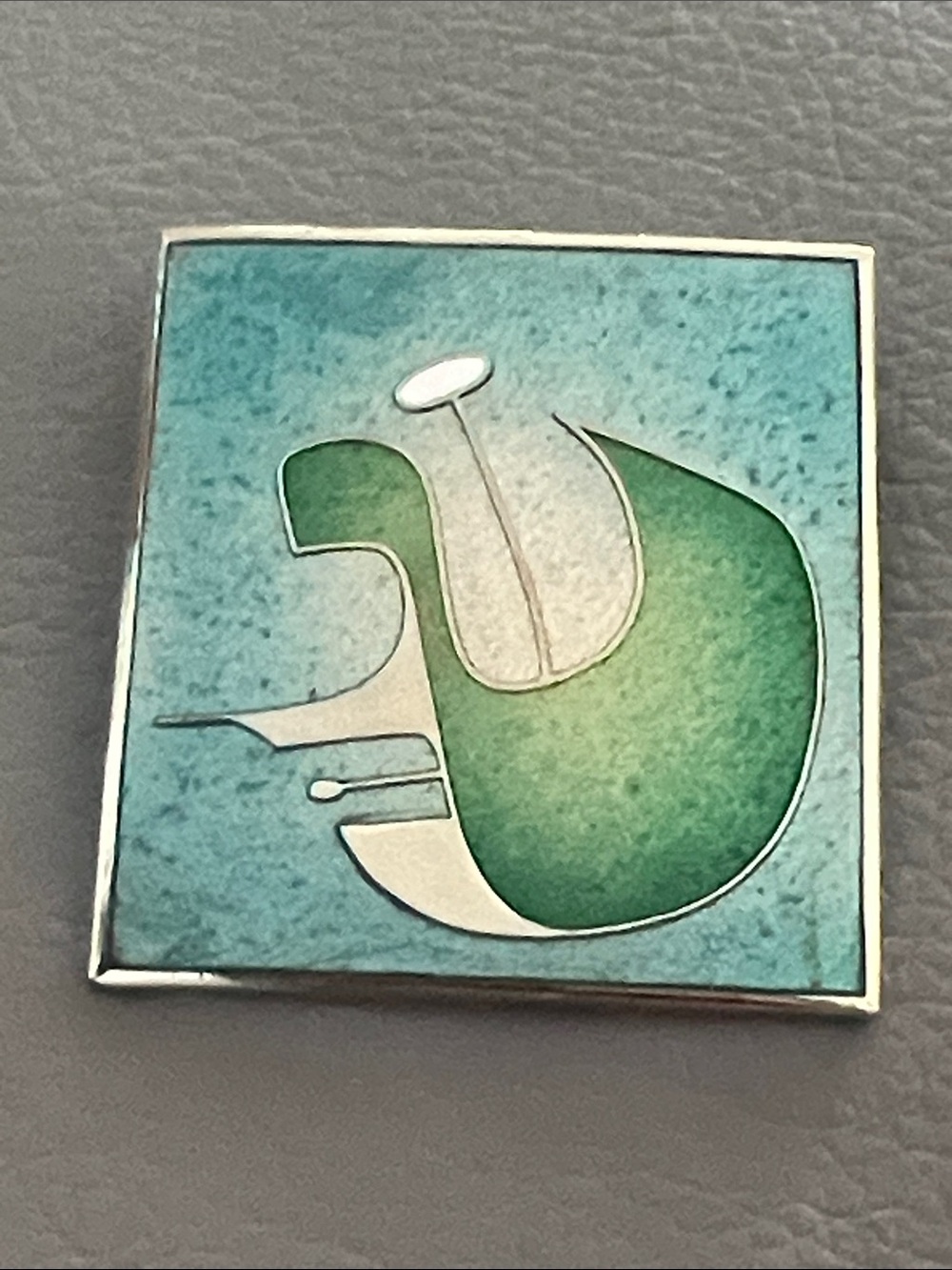 Gervais MCM Abstract Brooch Blue Green Tones Vintage